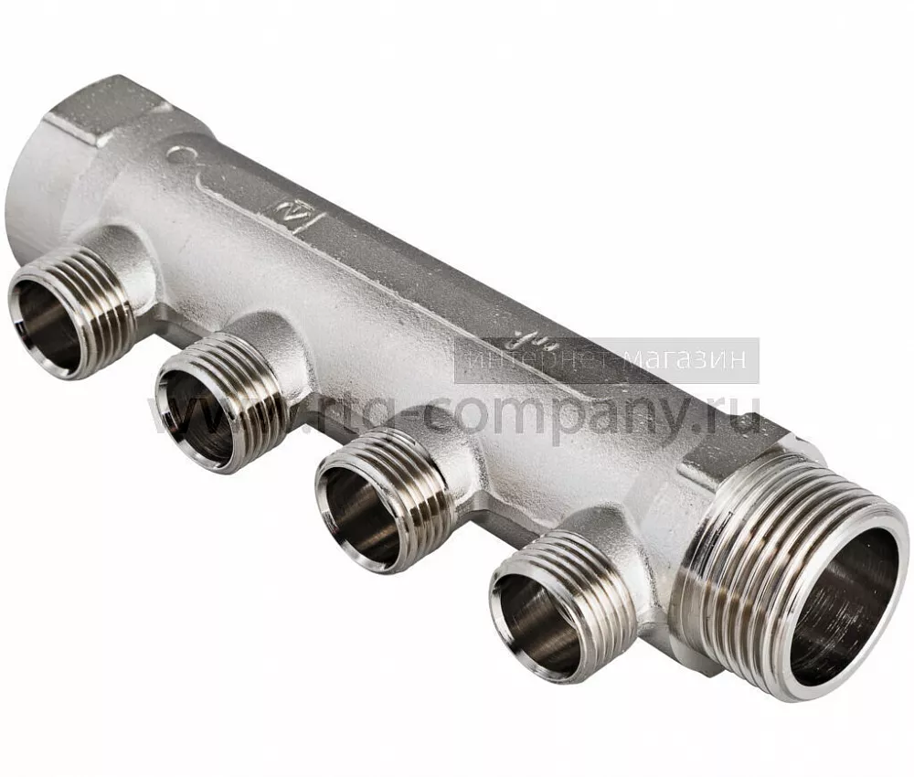 Коллектор  наружная резьба 4 выхода 1" * 3/4" (VTc.500.NE) (Valtec)