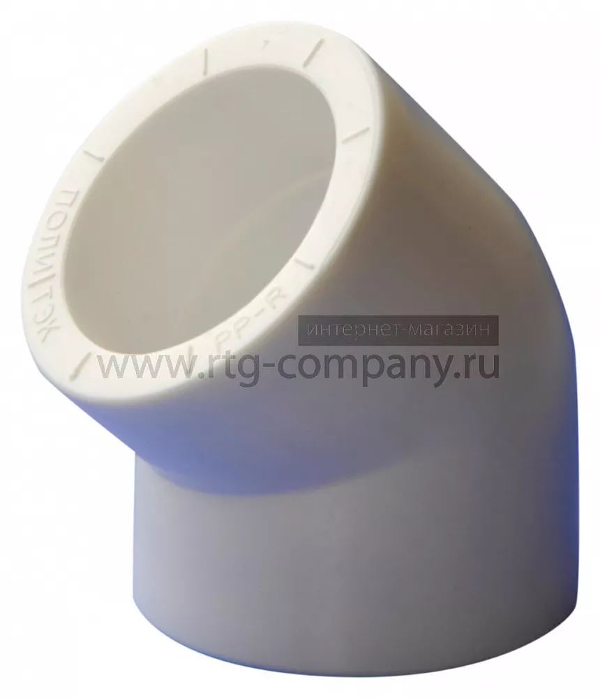 Угольник полипропиленовый PPRC 20х45гр.С, белый (уп. 100 шт)